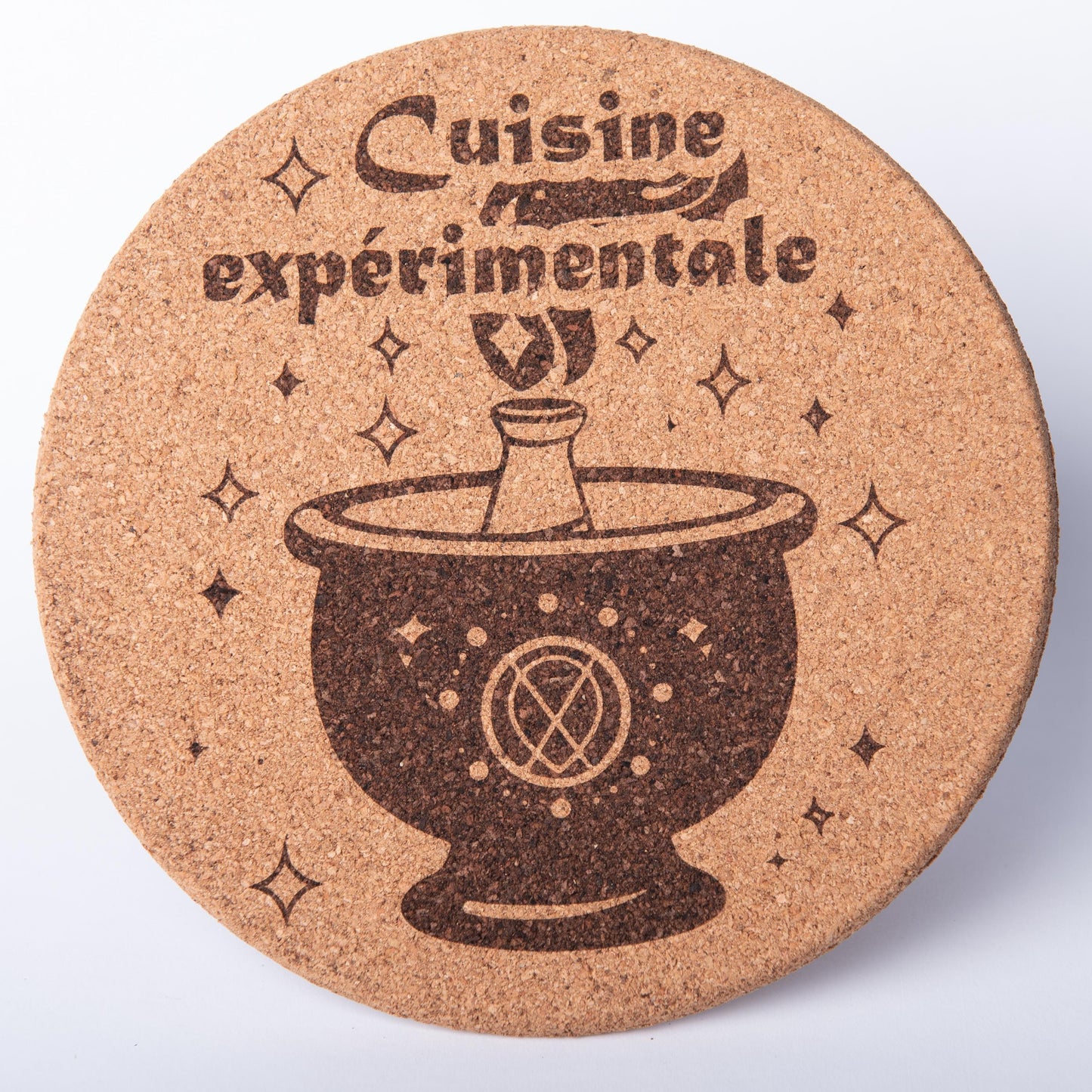 Dessous de plat en liège gravé - Rond 19 cm
