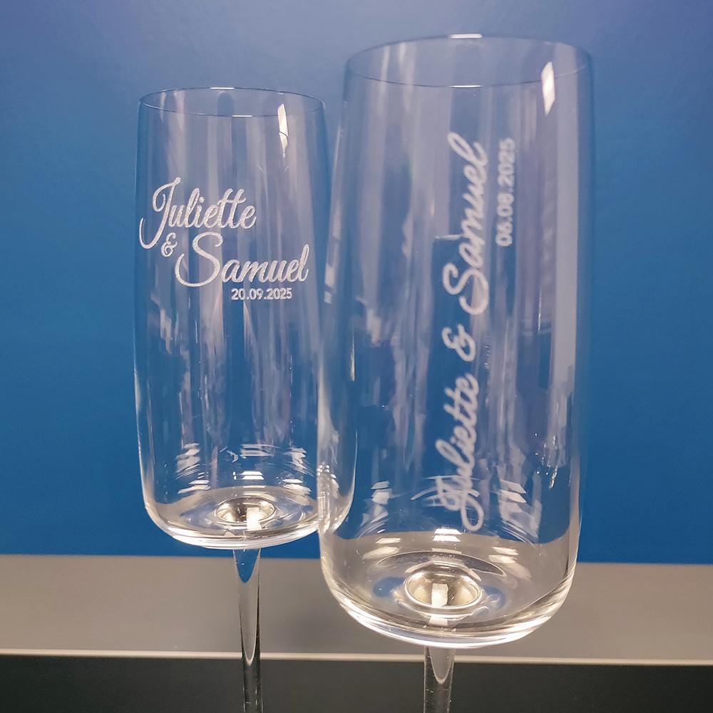 Verre à champagne personnalisé Version "Elégance"