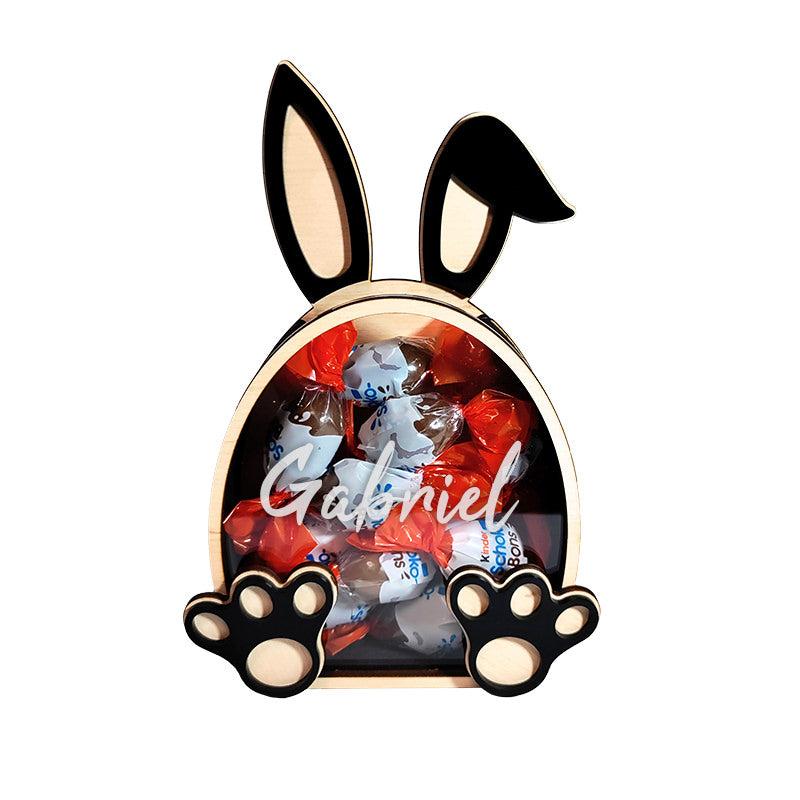 Boîte de Pâques en bois - Lapin pour chocolats