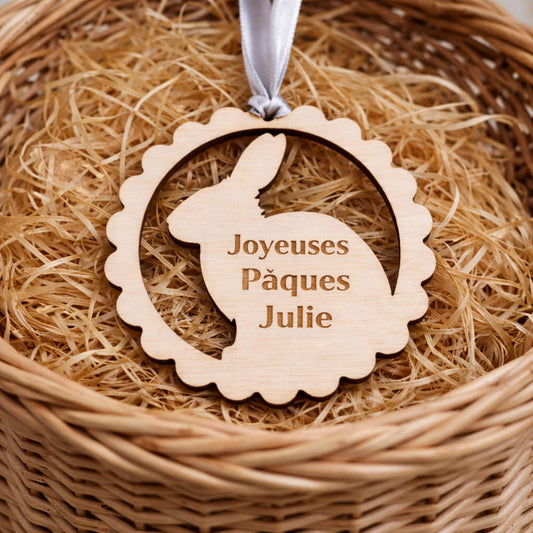 Étiquette personnalisée “Joyeuses Pâques (Prénom)”