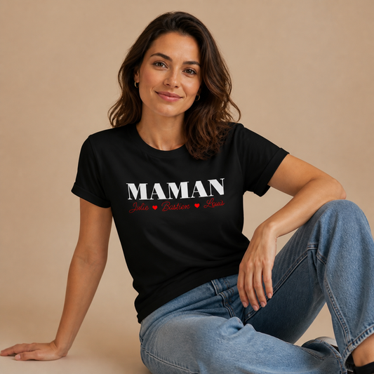 T-shirt Maman personnalisé avec le prénom des enfants