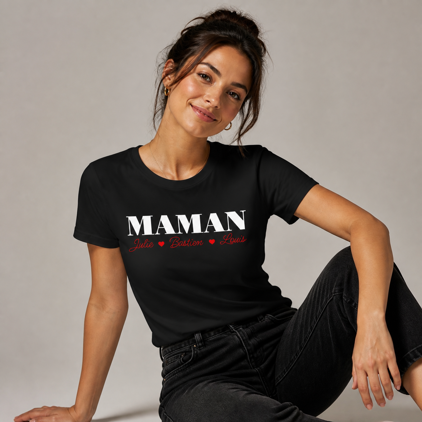 T-shirt Maman personnalisé avec le prénom des enfants
