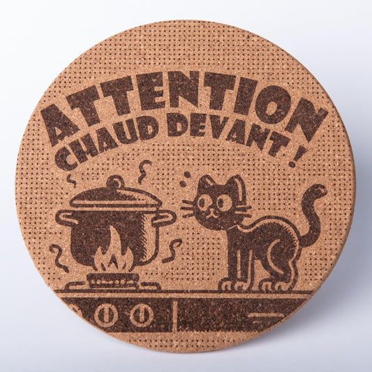 Dessous de plat en liège gravé - Rond 19 cm