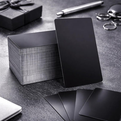 Carte de visite en métal noir