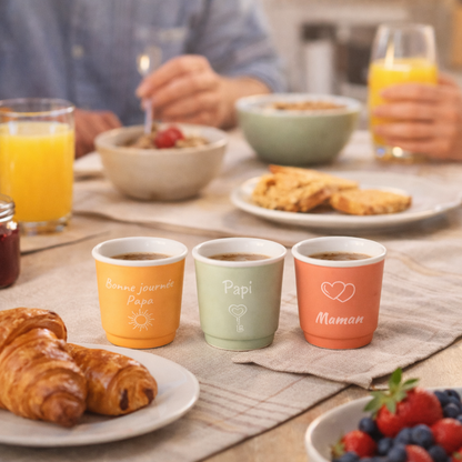 Tasse espresso 90ml personnalisée en céramique 3 couleurs