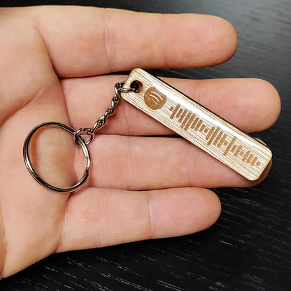 Porte-clés en bois avec code Spotify
