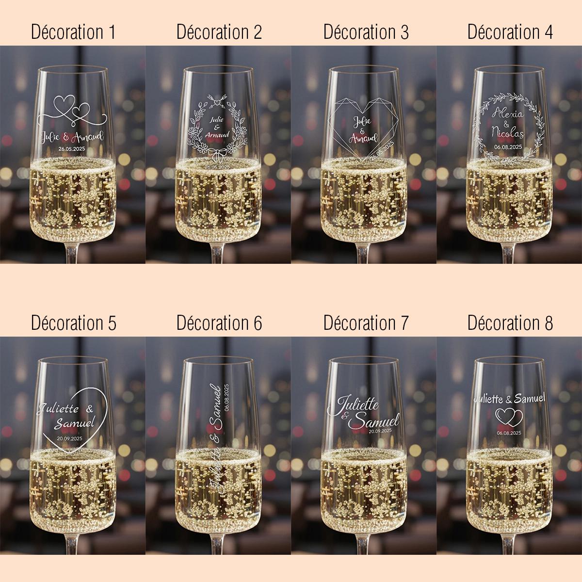 Verre à champagne personnalisé Version "Elégance"