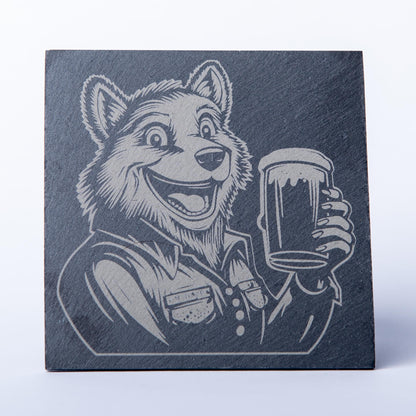 Dessous de verre en ardoise gravés - 6 Animaux