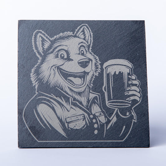 Dessous de verre en ardoise gravés - 6 Animaux