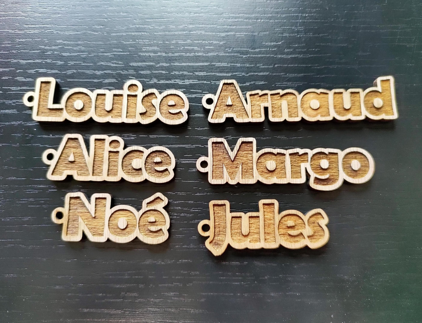 Porte-clés en bois avec prénom