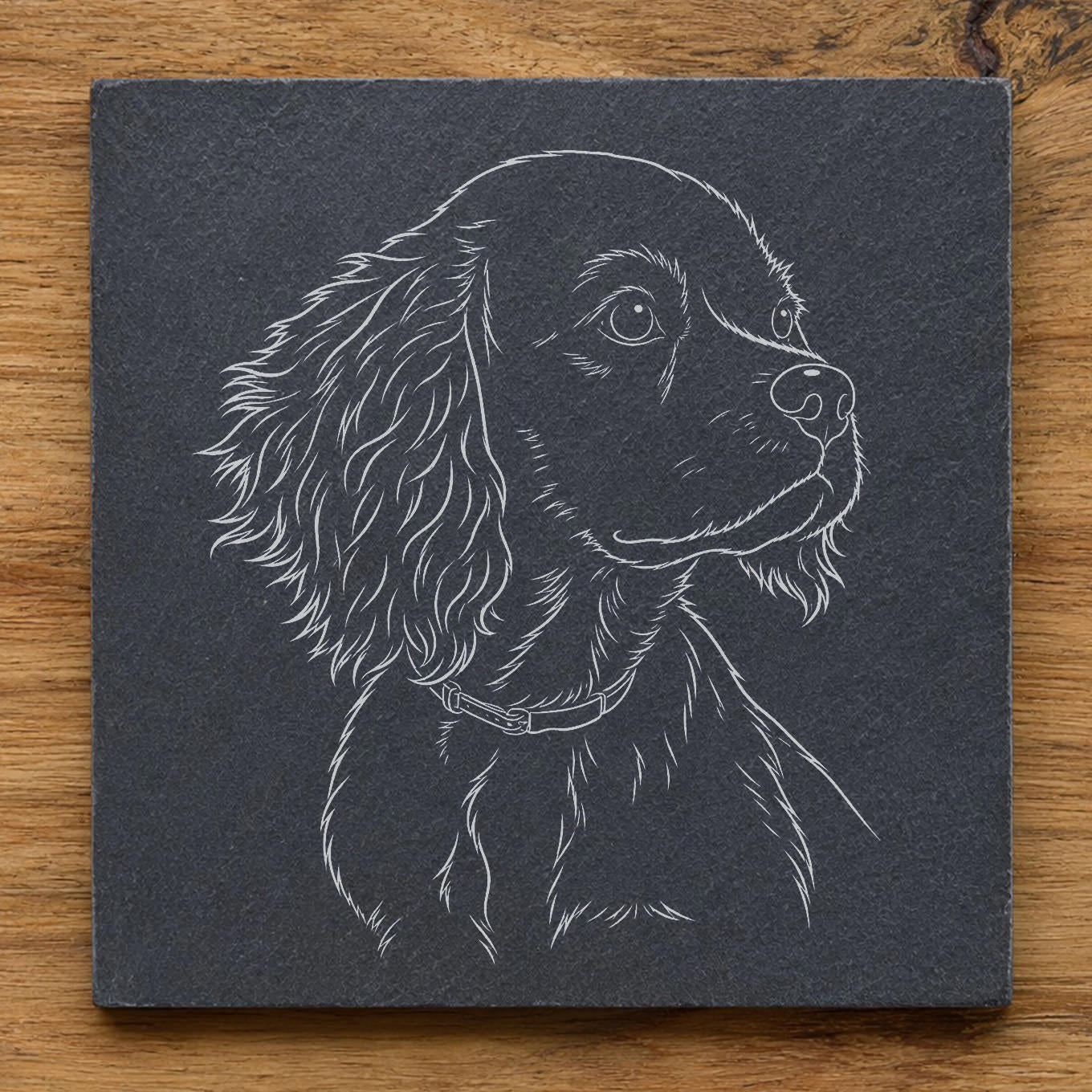 Dessous de verre en ardoise gravés - Portrait de votre animal