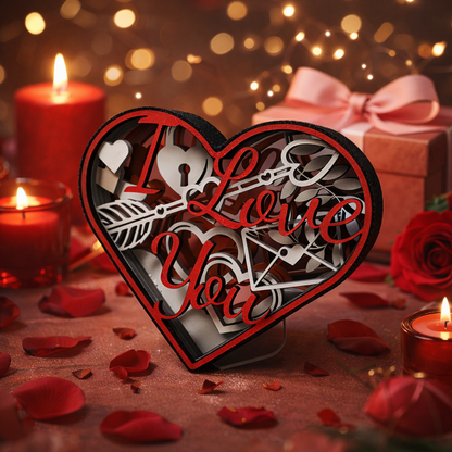 Boîte cœur décorative “I Love You”