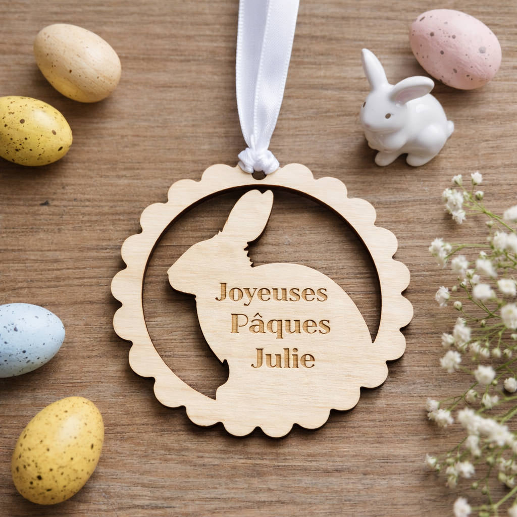 Étiquette personnalisée “Joyeuses Pâques (Prénom)”