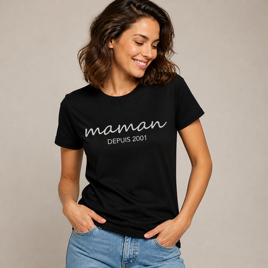 T-shirt "MAMAN DEPUIS [année]"