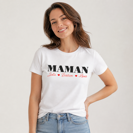 T-shirt Maman personnalisé avec le prénom des enfants