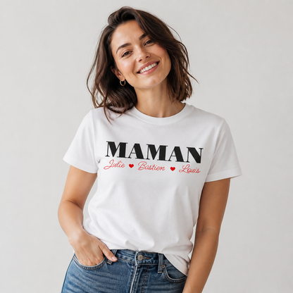 T-shirt Maman personnalisé avec le prénom des enfants