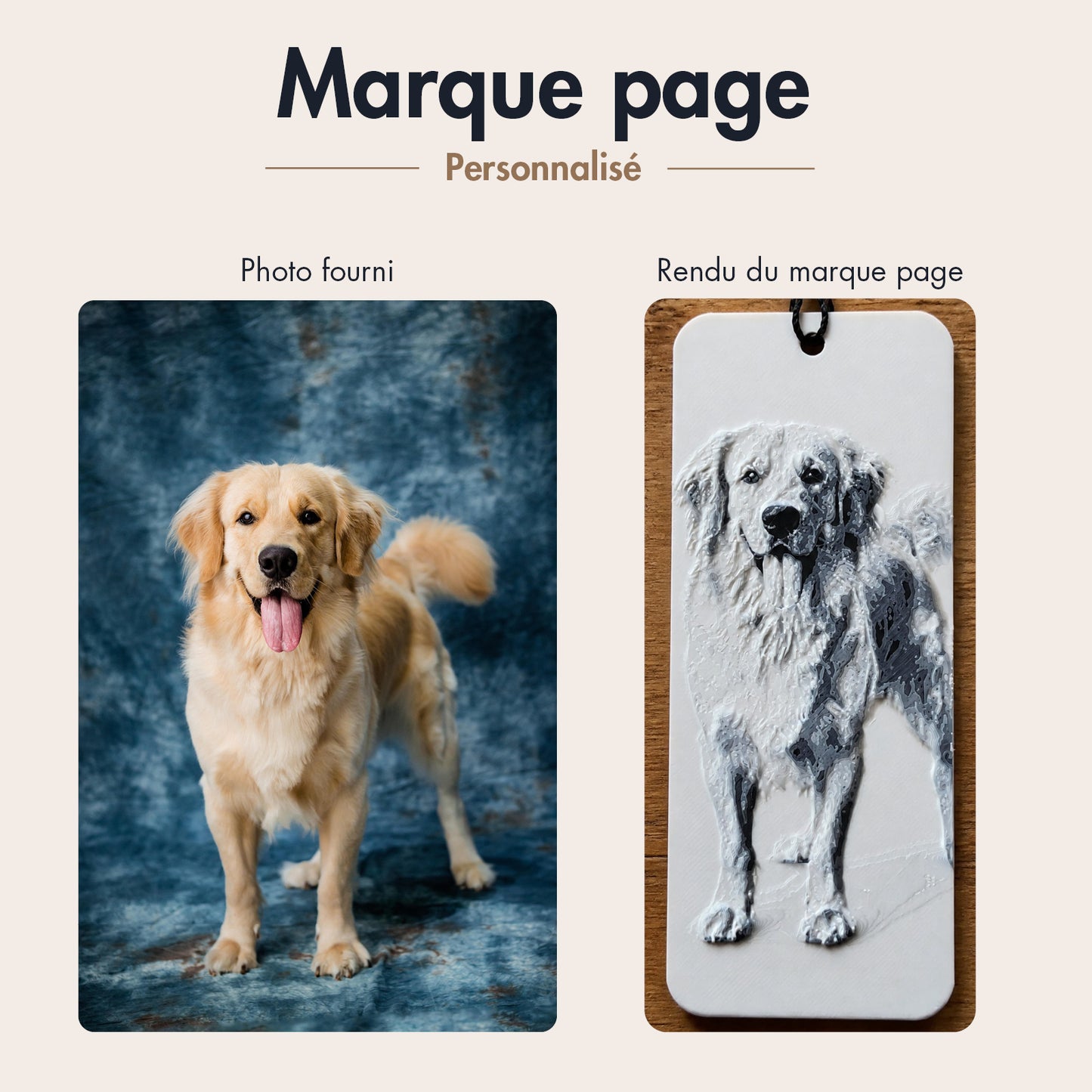 Marque-page portrait de votre animal