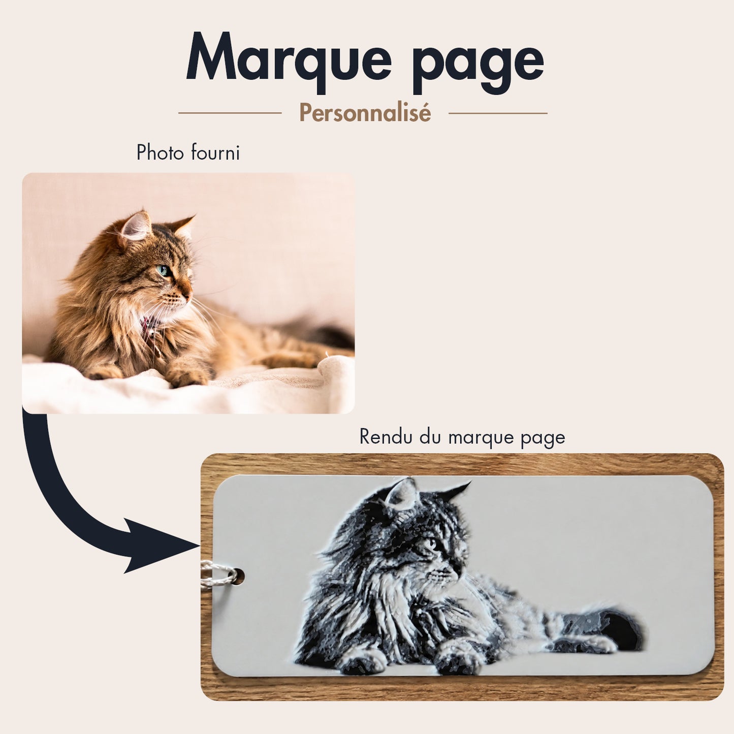 Marque-page portrait de votre animal