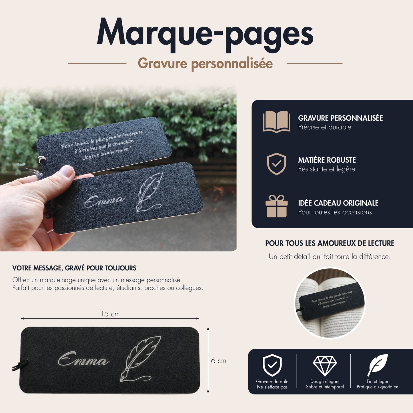 Marque-page personnalisé animaux