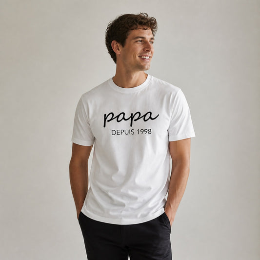 T-shirt "PAPA DEPUIS [année]"
