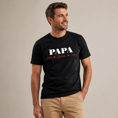 T-shirt Papa personnalisé avec le prénom des enfants