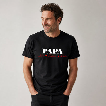 T-shirt Papa personnalisé avec le prénom des enfants