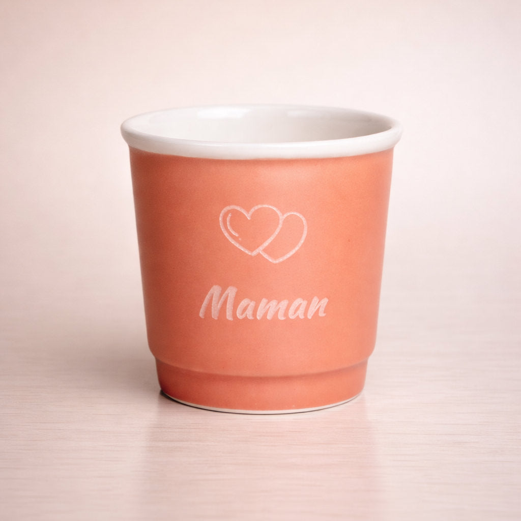 Tasse espresso 90ml personnalisée en céramique 3 couleurs
