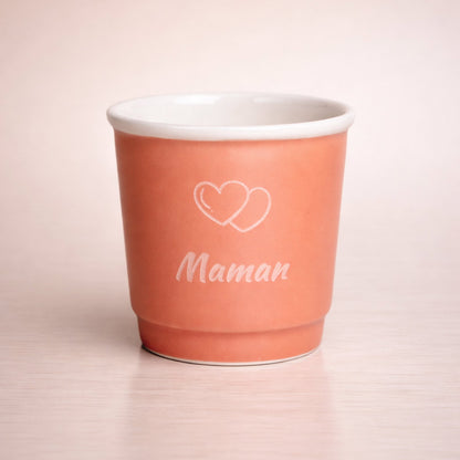 Tasse espresso 90ml personnalisée en céramique 3 couleurs