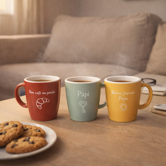 Tasse mug 180ml personnalisée en céramique 3 couleurs