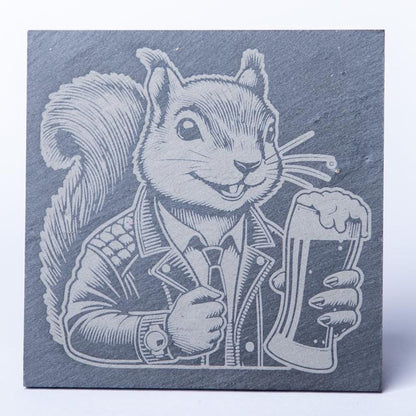 Dessous de verre en ardoise gravés - 6 Animaux