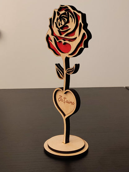 Rose en bois personnalisé