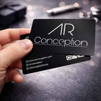Carte de visite en métal noir