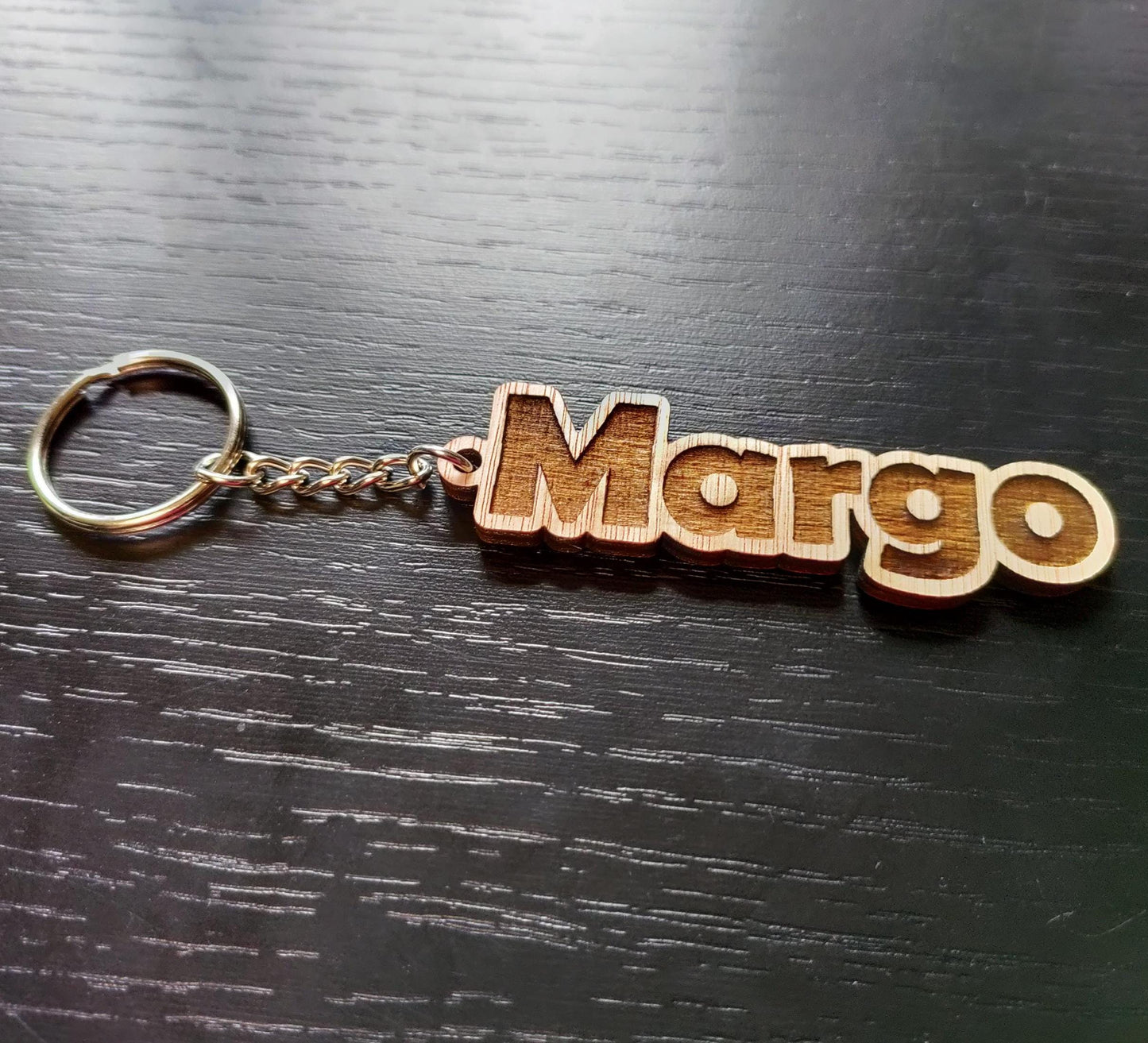 Porte-clés en bois avec prénom