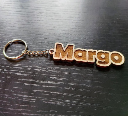 Porte-clés en bois avec prénom