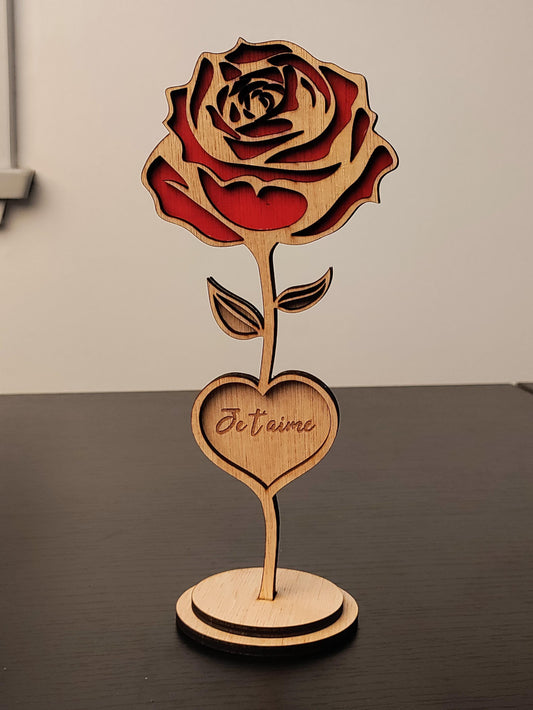 Rose en bois personnalisé