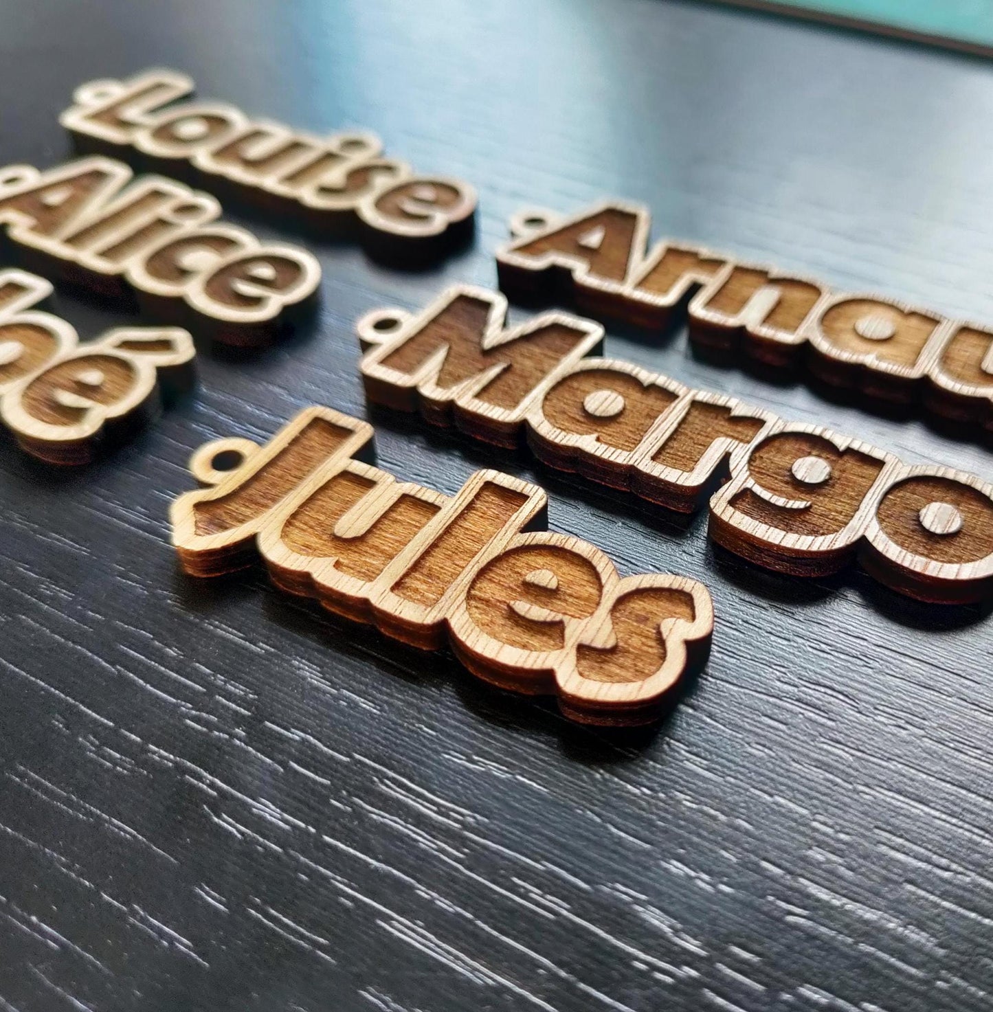 Porte-clés en bois avec prénom