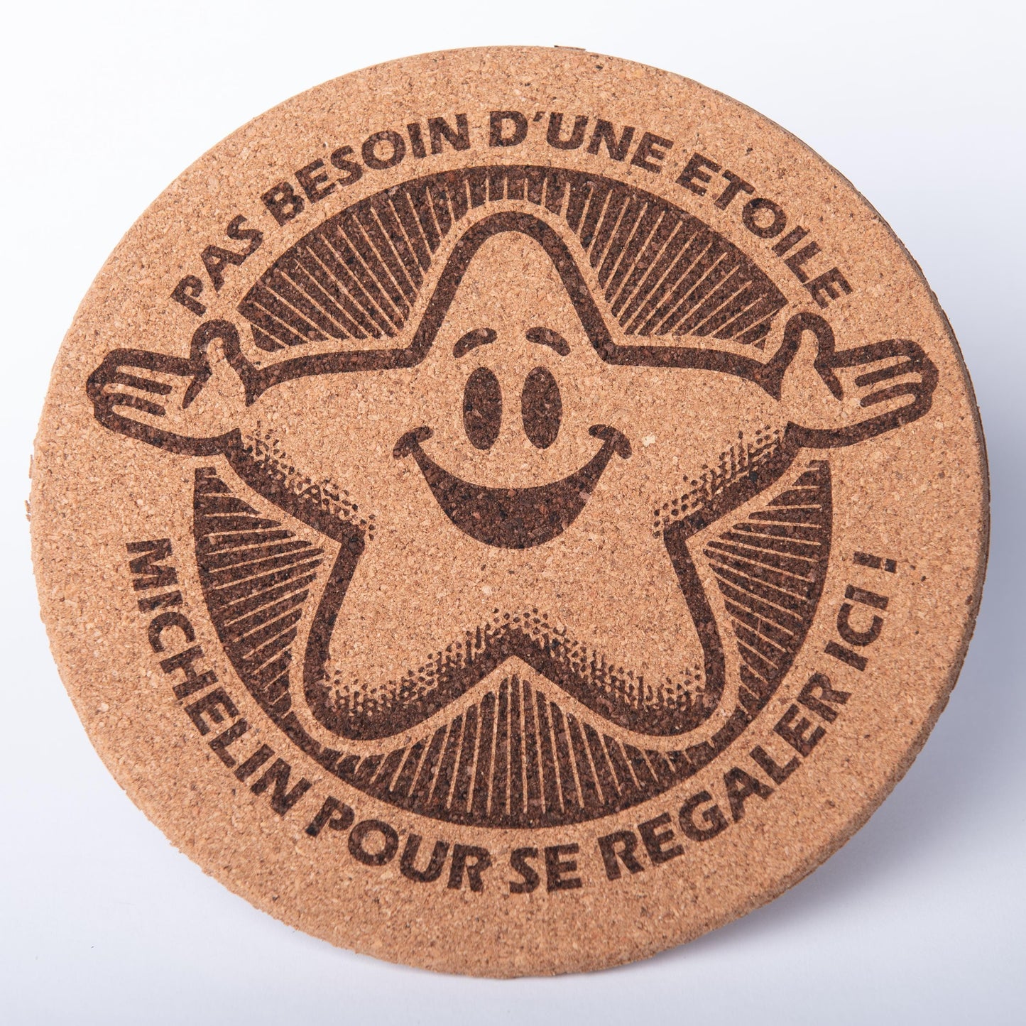 Dessous de plat en liège gravé - Rond 19 cm