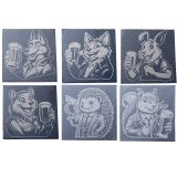 Dessous de verre ardoise animaux avec une bière