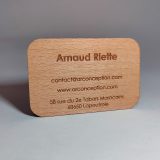 Verso Carte de visite NFC en bois AR Conception