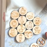 Jeu de mémoire en bois avec 12 animaux différents