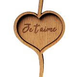 Rose en bois avec gravure de texte personnalisé