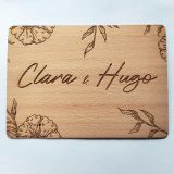 Faire part de mariage en bois recto bois de Hetre