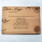 Faire part de mariage en bois verso bois de Hetre