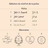 Sélection de la police et du motif pour la gravure personnalisé