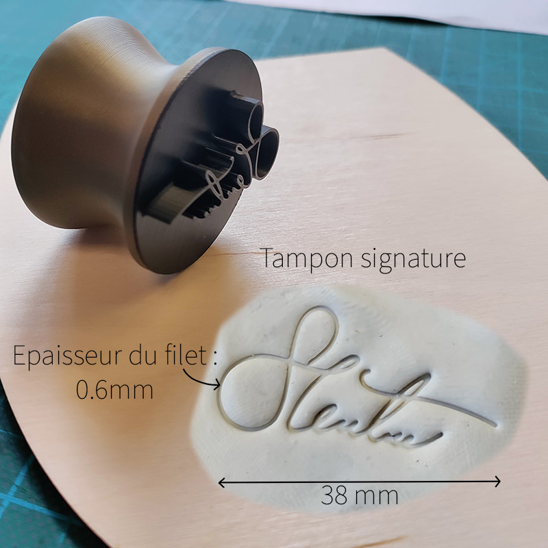 Fabrication sur mesure d'une tampon pour signer votre création