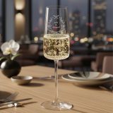 Exemples de décoration pour la personnalisation d’un verre à champagne gravé.
