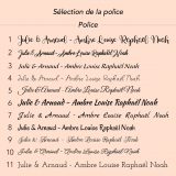 Exemples de polices d’écriture pour la personnalisation d’un verre à champagne gravé.