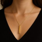 Collier femme Or personnalisé gravure 4 faces